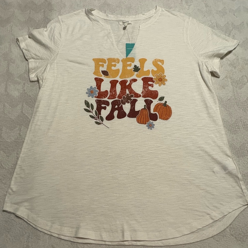 Maurices White 'Feels Like Fall' Short Sleeve Tee - Picture 3 of 8